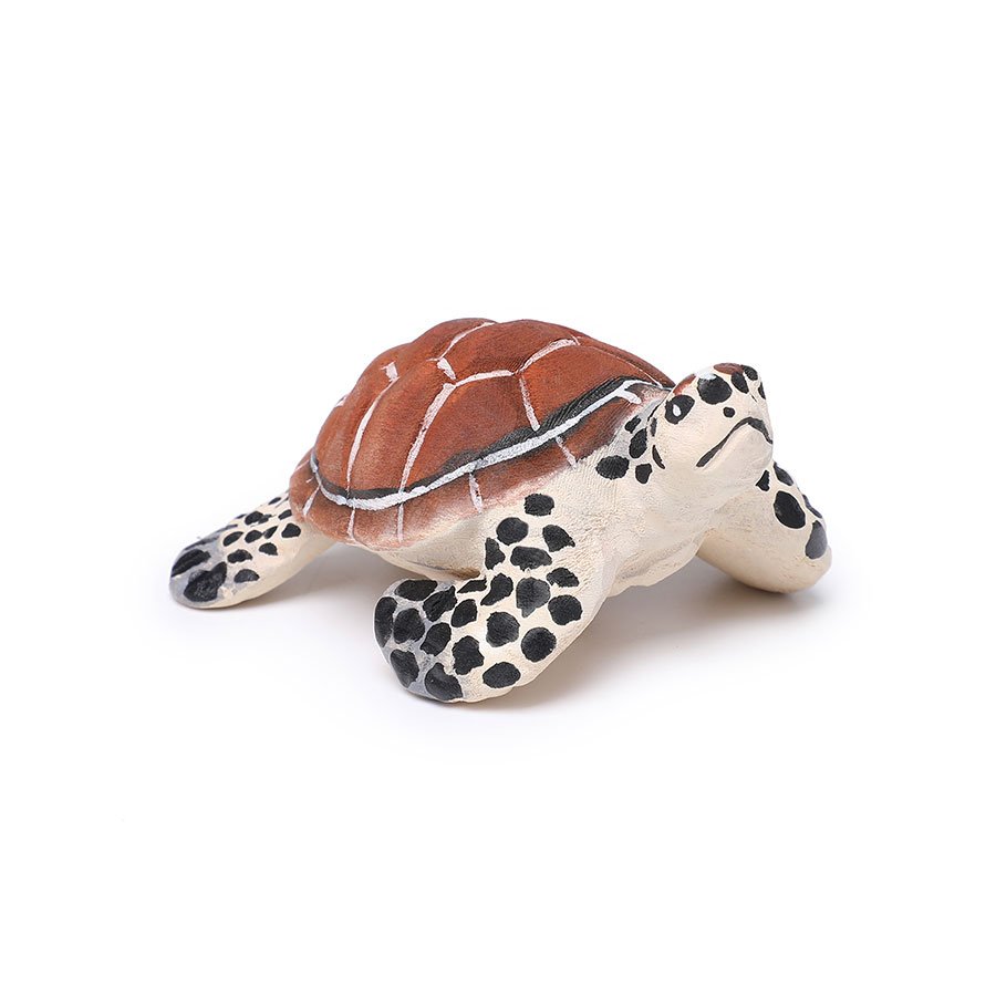 Wooden Carved Seychelles Brown Sea Turtle 11CM