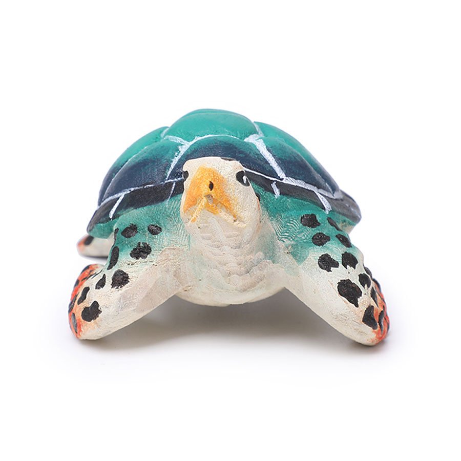Wooden Carved Seychelles Blue Sea Turtle-13CM
