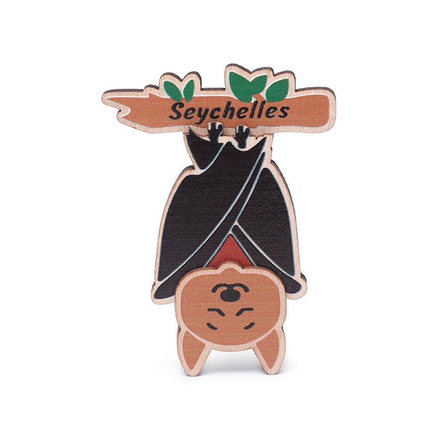 Three-Layers Wooden Seychelles Fruit Bat Magnet