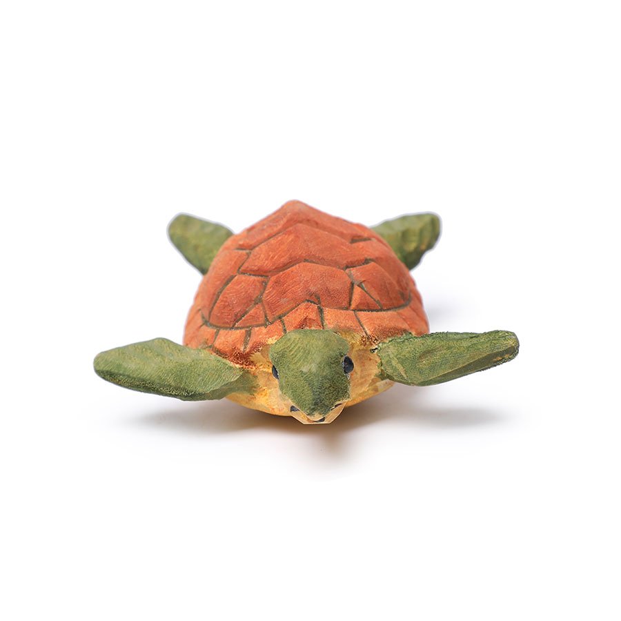 Wooden Carved Seychelles Brown Sea Turtle